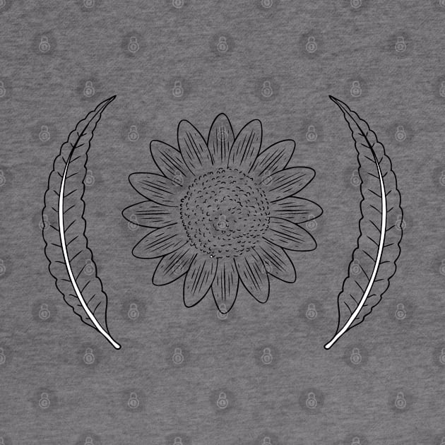 black flower leaves line art design by Artistic_st